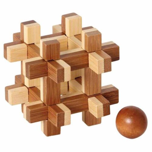 Puzzleportal Bambus Puzzle Kugel im Keafig 02
